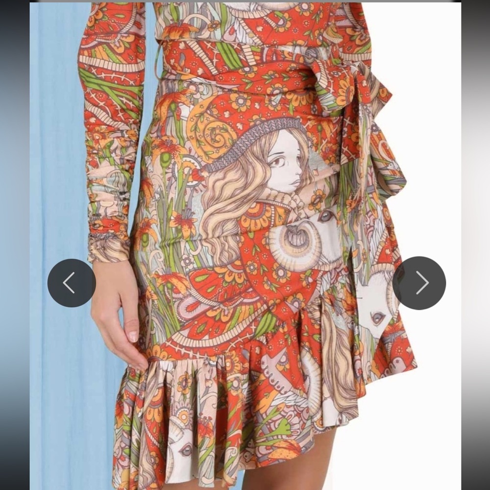 NWT Zimmermann KALEIDOSCOPE WRAP TIE SKIRT - Picture 4 of 11